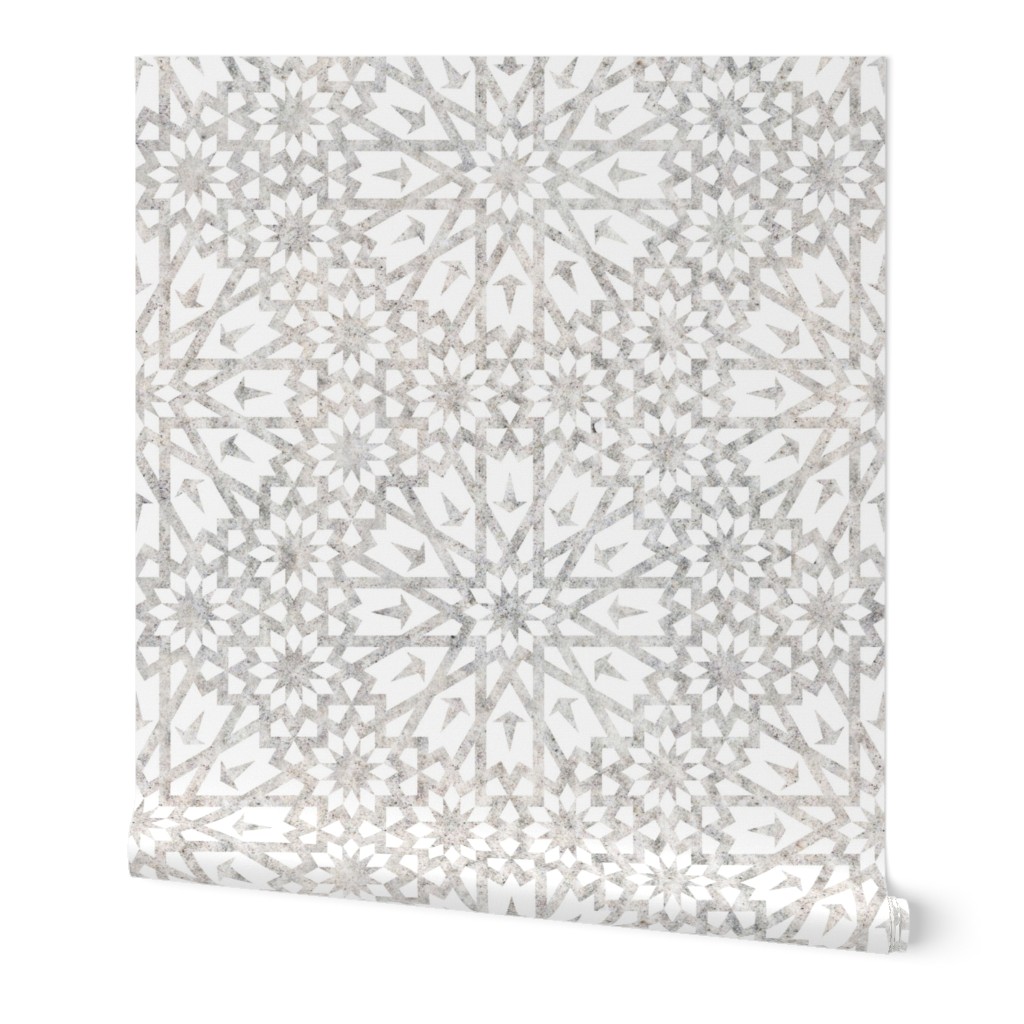 Tangier Moroccan - Beige Wallpaper, 2'x9', Prepasted Removable Smooth, Beige