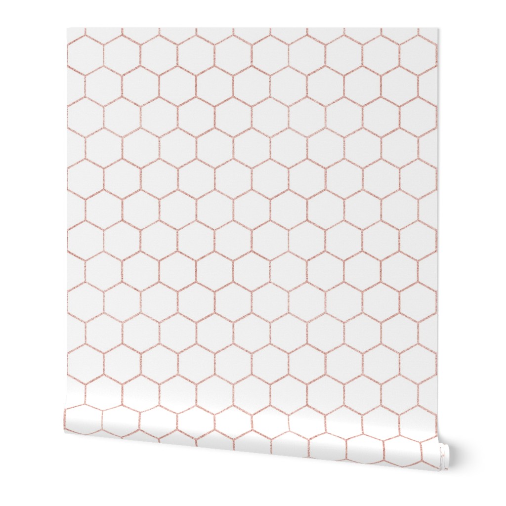 Hexagon Tile Wallpaper, 2'x3', Prepasted Removable Smooth, Pink