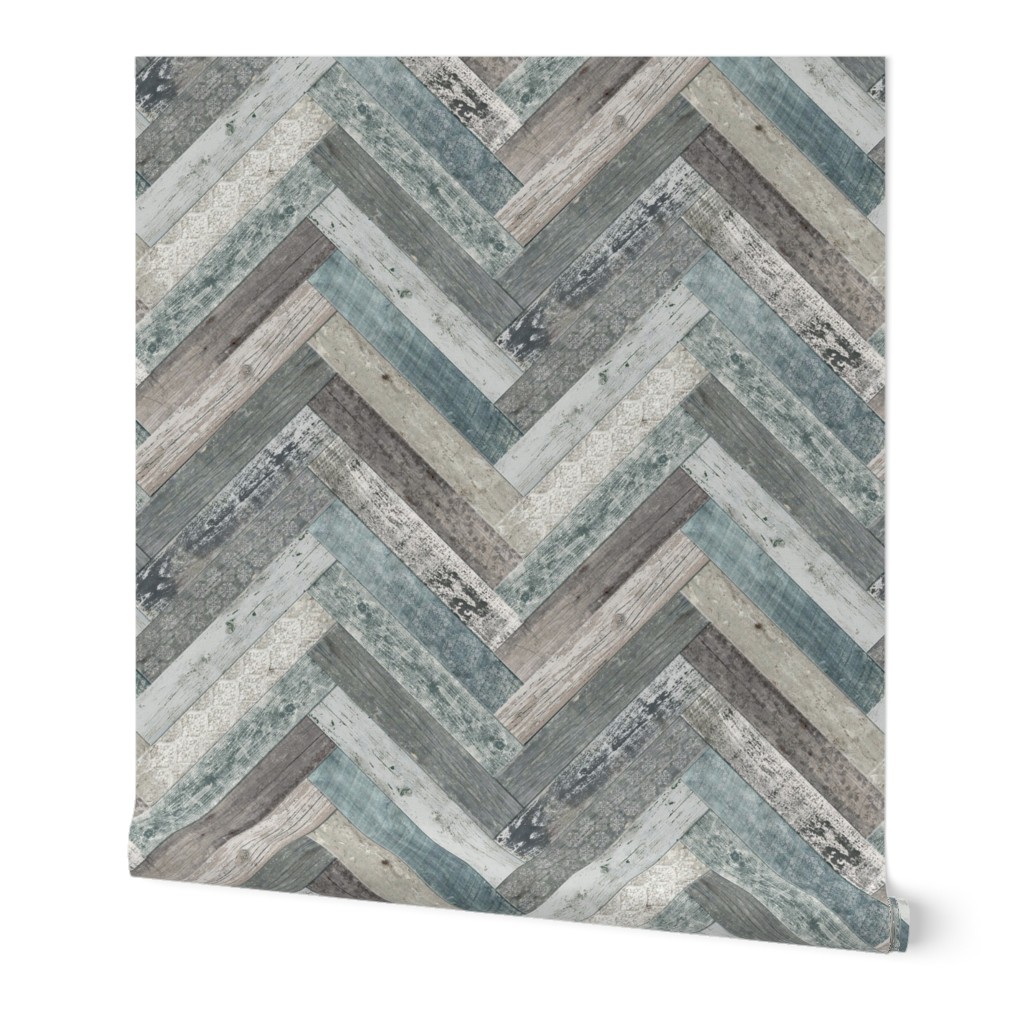 Wood Chevron Tiles Wallpaper | Shutterfly