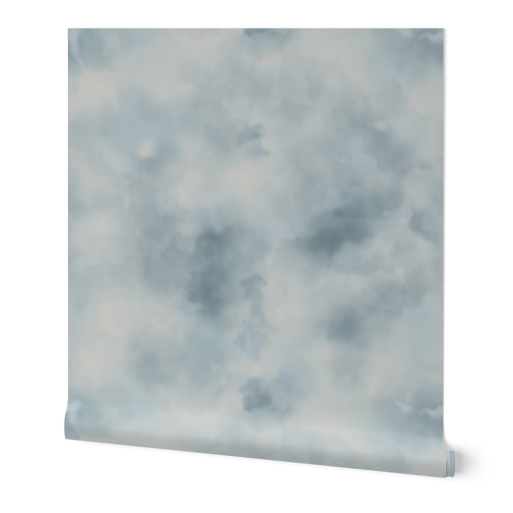 Watercolor Sky - Blue Wallpaper, 2'x12', Prepasted Removable Smooth, Blue