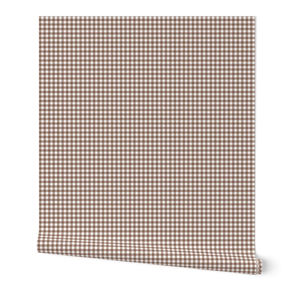 Woodland Gingham - Brown Wallpaper, 2'x9', Prepasted Removable Smooth, Brown