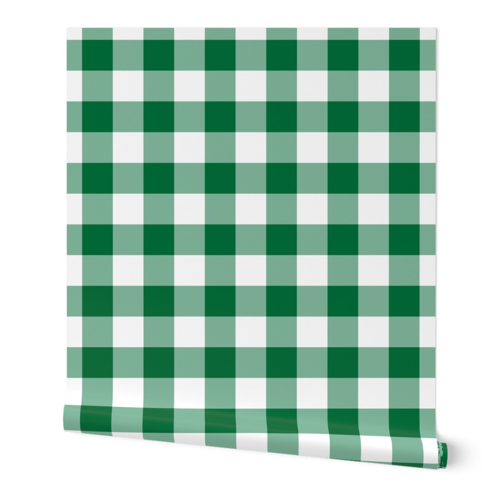 Buffalo Check - Kelly Green Wallpaper, 2'x3', Prepasted Removable Smooth, Green