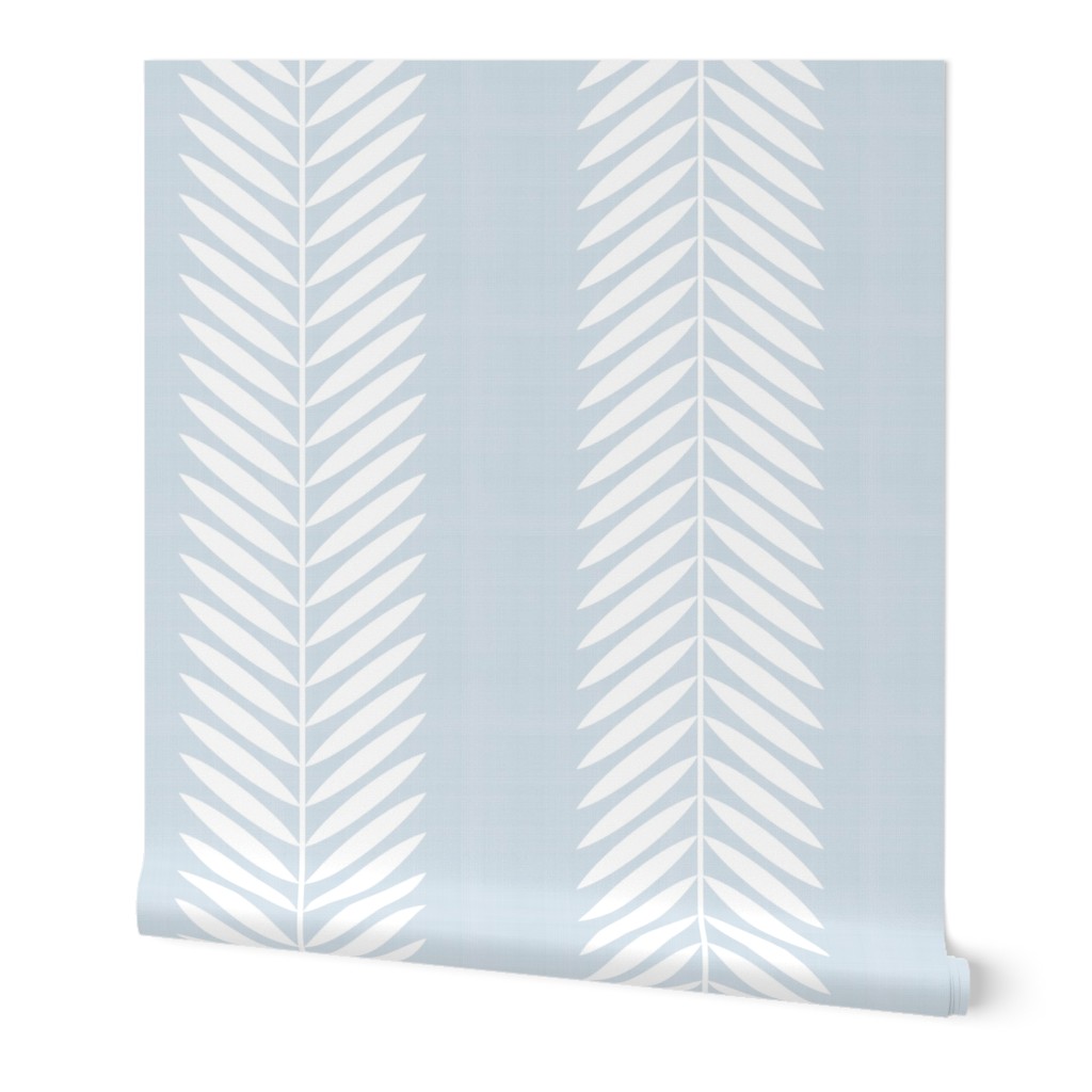 Laurel Leaf Stripe - Light Blue Wallpaper, 2'x12', Prepasted Removable Smooth, Blue