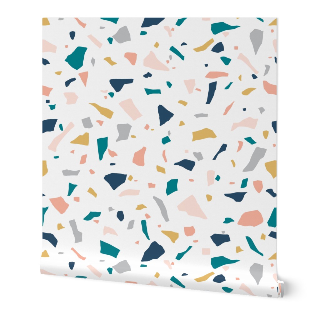 Terrazzo - Neutral Wallpaper, 2'x9', Prepasted Removable Smooth, Multicolor
