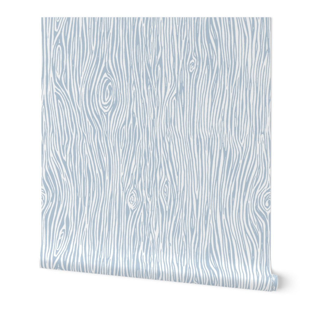 Woodgrain - Blue Wallpaper, 2'x9', Prepasted Removable Smooth, Blue