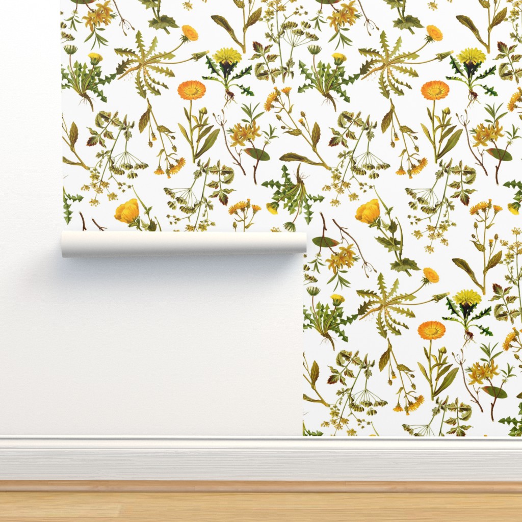 vintage wildflowers wallpaper