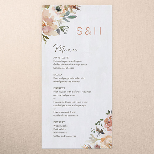 Painted Promise Wedding Menu, Beige, 4x8 Menu, Matte, Signature Smooth Cardstock, Square, Pueblo