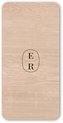Majestic Monogram Wedding Menu, Beige, 4x8 Menu, Matte, Signature Smooth Cardstock, Rounded