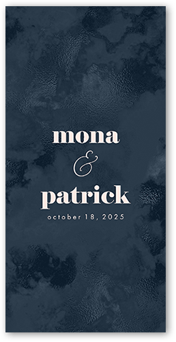 Winsome Wanderlust Wedding Menu, Blue, 4x8 Menu, Standard Smooth Cardstock, Square, Navy