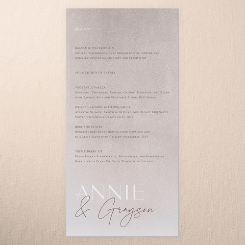 Wedding Menu Cards With Minimalist Style