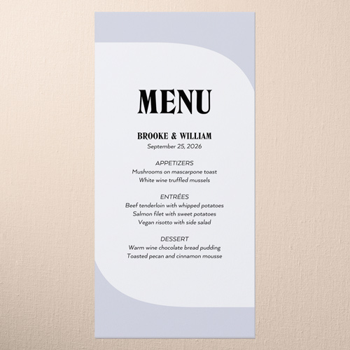 Modern Cutout Wedding Menu, White, 4x8 Menu, Standard Smooth Cardstock, Square, White