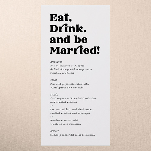 Enchanting Vows Wedding Menu, Beige, 4x8 Menu, 100% Recycled Cardstock , Square