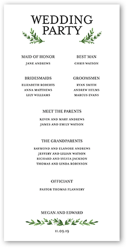 Serene Love 4x8 Wedding Program By Yours Truly Shutterfly