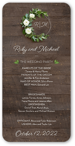 Wedding Program Cards For Creative Weddings