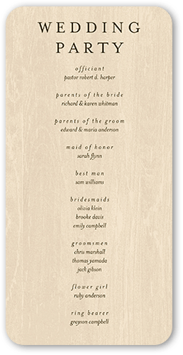 Uniting Union Wedding Program, Beige, 4x8 Flat Program, Matte, Signature Smooth Cardstock, Rounded