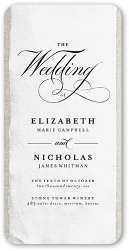 Patterned Paper Wedding Program, Beige, 4x8 Flat Program, Standard Smooth Cardstock, Rounded, Cream