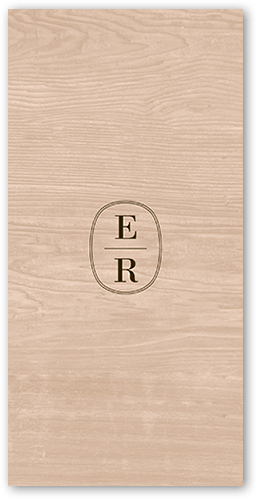 Majestic Monogram Wedding Program, Beige, 4x8 Flat Program, 100% Recycled Cardstock , Square