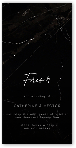 Married Marble Wedding Program, Black, 4x8 Flat Program, 100% Recycled Cardstock , Square, Black