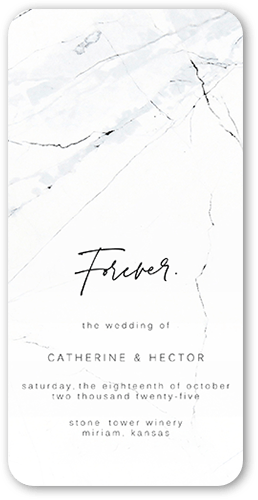 Married Marble Wedding Program, White, 4x8 Flat Program, Pearl Shimmer Cardstock, Rounded, White