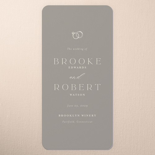 Luminous Border Wedding Program, Brown, 4x8 Flat Program, Matte, Signature Smooth Cardstock, Rounded, Taupe