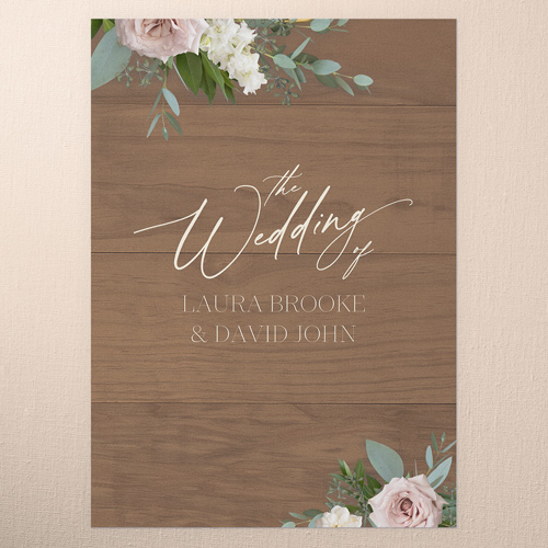 Classic Bouquet Wedding Menu, Brown, 5x7 Flat Menu, 100% Recycled Cardstock , Square, Deep Chocolate