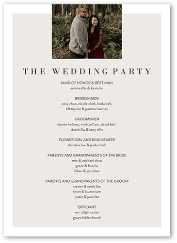 Novel Photo Wedding Program, Purple, 5x7 Flat Program, Standard Smooth Cardstock, Square, Whisper