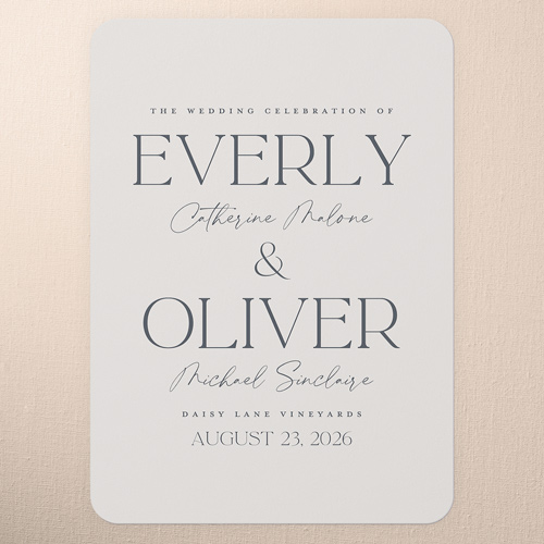 Forever We Do Wedding Program, Gray, 5x7 Flat Program, Write Your Own Greeting, 100% Recycled Cardstock , Rounded, Gray