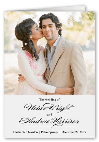 Grandeur Affair Wedding Program, Grey, 5x7, Matte, Folded Smooth Cardstock, Square, Fog