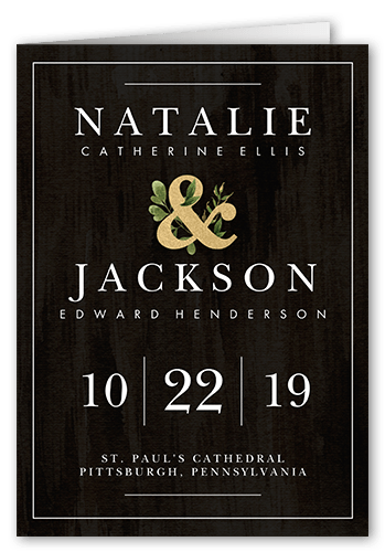 Verdant Union Wedding Program, Black, 5x7, Matte, Folded Smooth Cardstock, Square, Black