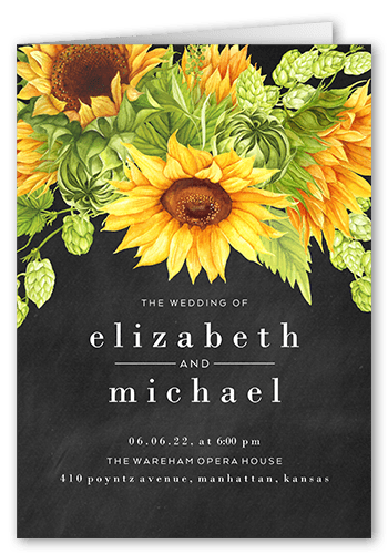 Sunny Celebration Wedding Program, Black, 5x7, Matte, Folded Smooth Cardstock, Square, Black