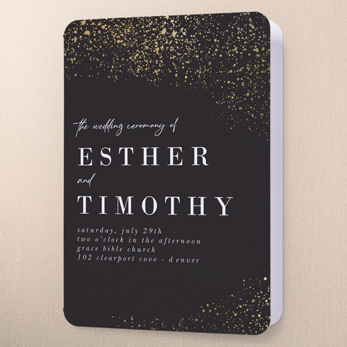 Sparks Fly Wedding Program, Grey, 5x7, Matte, Folded Smooth Cardstock, Rounded, Charcoal