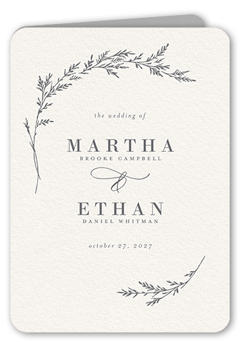 Spectacular Spruce Wedding Program, Beige, 5x7, Matte, Folded Smooth Cardstock, Rounded, Antique White