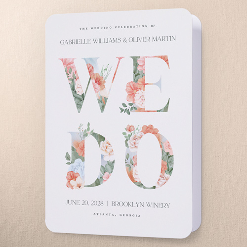 Cherished Garden Wedding Program, Beige, 5x7, Matte, Folded Smooth Cardstock, Rounded, Cream