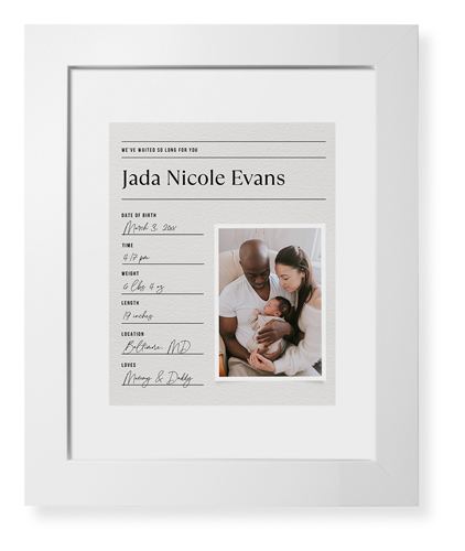 Journal Entry Framed Print, White, Contemporary, White, White, Single piece, 8x10, White, white
