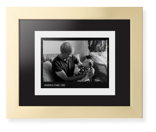 Film Frame Framed Print, Matte Gold, Contemporary, Black, Black, Single piece, 8x10, White