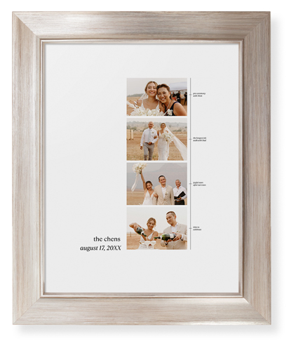 First Year Timeline Framed Print, Metallic, Modern, None, White, Single piece, 8x10, White, white