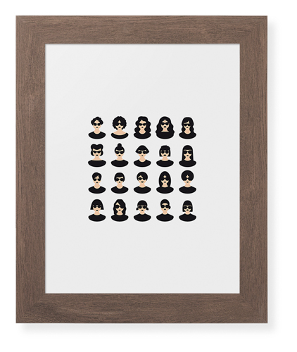 Modern Girls Framed Print, Walnut, Contemporary, White, White, Single piece, 8x10, Multicolor