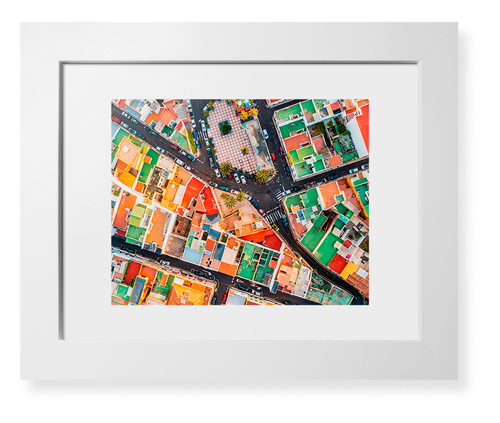 Aerial View Framed Print, White, Contemporary, White, White, Single piece, 8x10, Multicolor