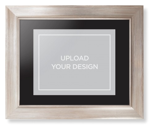 Upload Your Own Design Framed Print, Metallic, Modern, White, Black, Single piece, 8x10, Multicolor