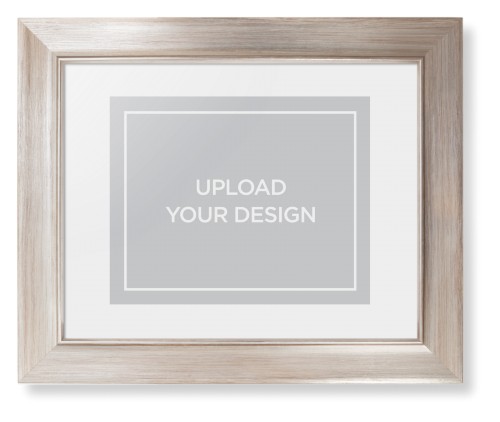 Upload Your Own Design Framed Print, Metallic, Modern, White, White, Single piece, 8x10, Multicolor