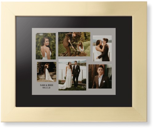 Gallery Collage of Six Framed Print, Matte Gold, Contemporary, Black, Black, Single piece, 8x10, Multicolor