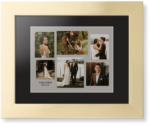 Gallery Collage of Six Framed Print, Matte Gold, Contemporary, White, Black, Single piece, 8x10, Multicolor, multi