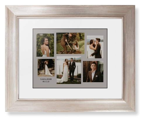 Gallery Collage of Six Framed Print, Metallic, Modern, Black, White, Single piece, 8x10, Multicolor