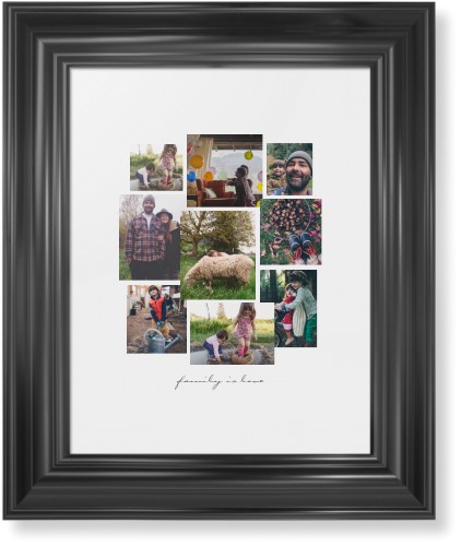 Gallery Collage of Nine Framed Print, Black, Classic, None, White, Single piece, 8x10, White, white