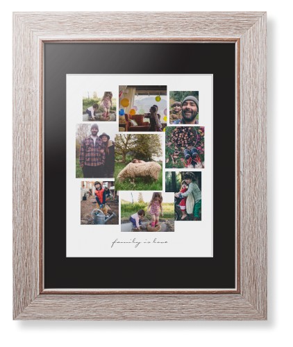 Gallery Collage of Nine Framed Print, Rustic, Modern, White, Black, Single piece, 8x10, White, white