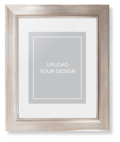 Upload Your Own Design Portrait Framed Print, Metallic, Modern, None, White, Single piece, 8x10, Multicolor