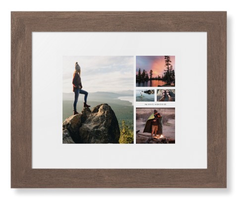 Hero Collage Framed Print, Walnut, Contemporary, White, White, Single piece, 8x10, Multicolor