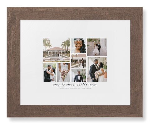 Clean Gallery Collage of Eight Framed Print, Walnut, Contemporary, White, White, Single piece, 8x10, Multicolor, multi