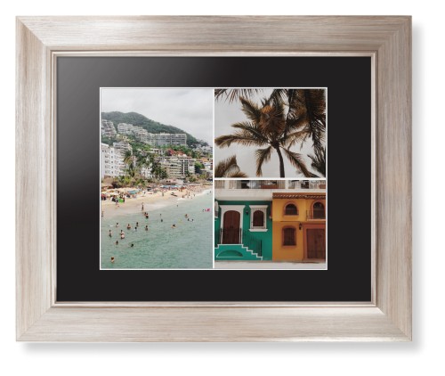 Gallery of Three Framed Print, Metallic, Modern, White, Black, Single piece, 8x10, Multicolor, multi