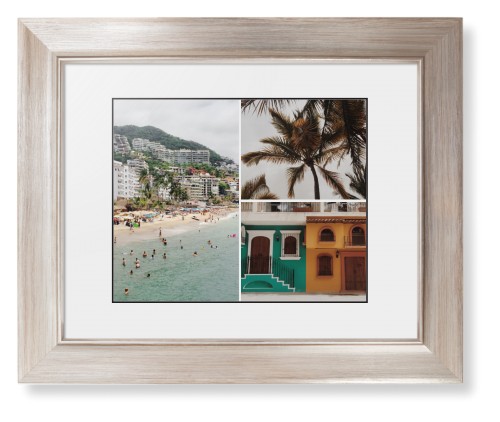 Gallery of Three Framed Print, Metallic, Modern, Black, White, Single piece, 8x10, Multicolor, multi